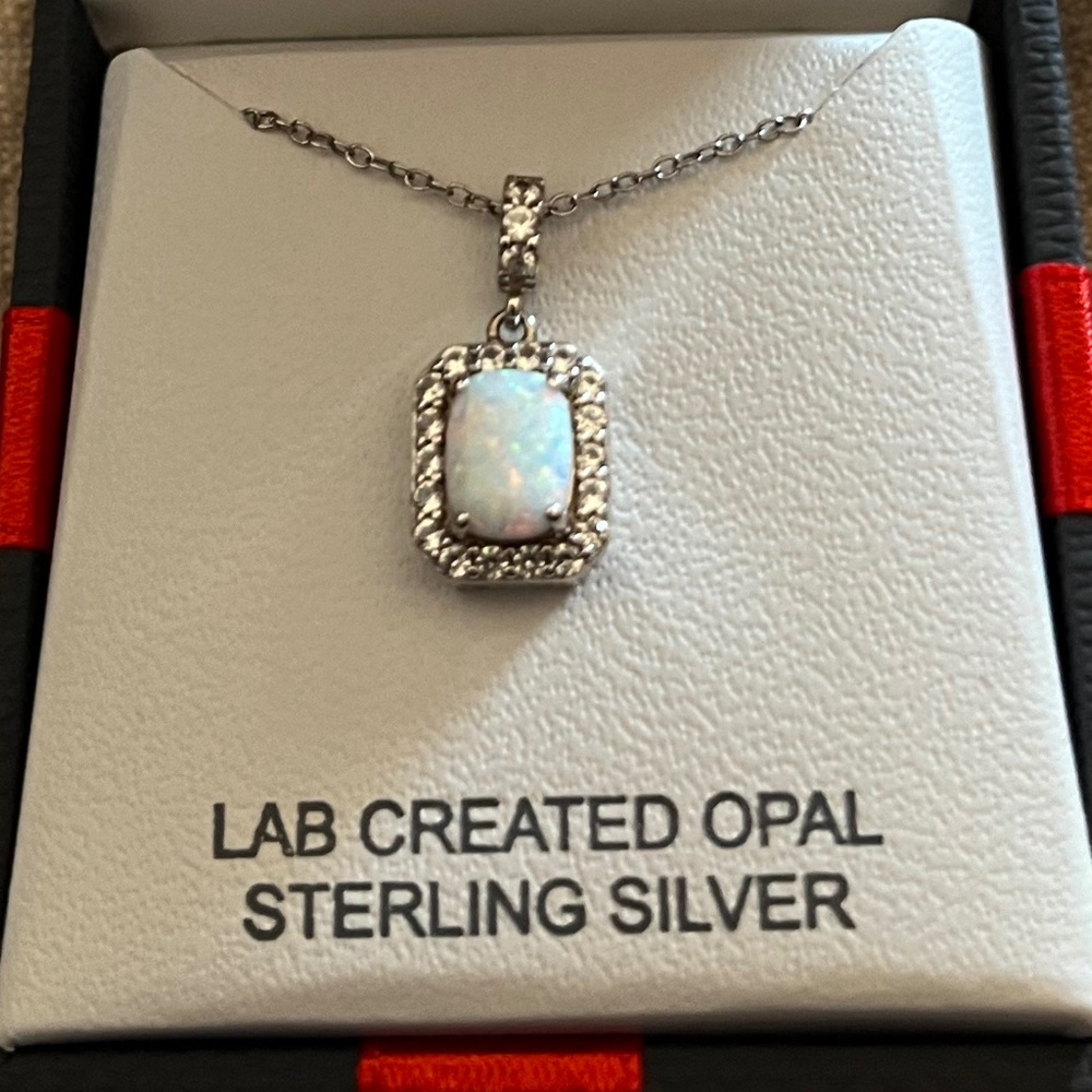 Sterling Silver Opal Necklace